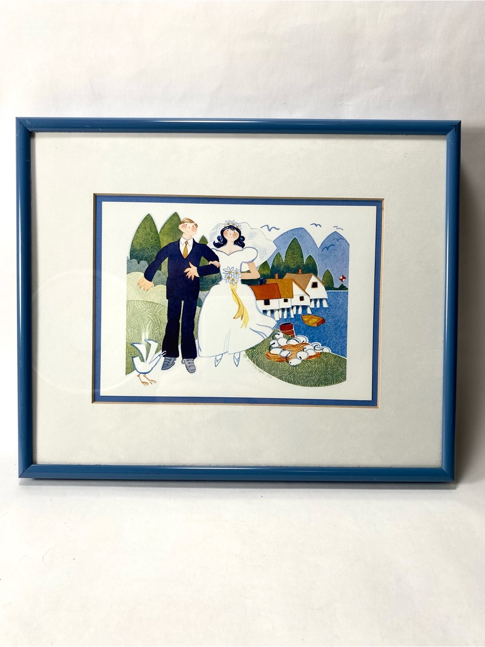 11 1/2” x 9 1/4” Rie Muñoz '90 "Tenakee Wedding" Framed Matted Print